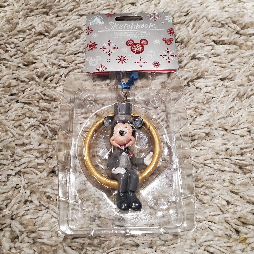 Disney Sketchbook Mickey Mouse Wedding Ring Hanging Ornament - Picture 3 of 11